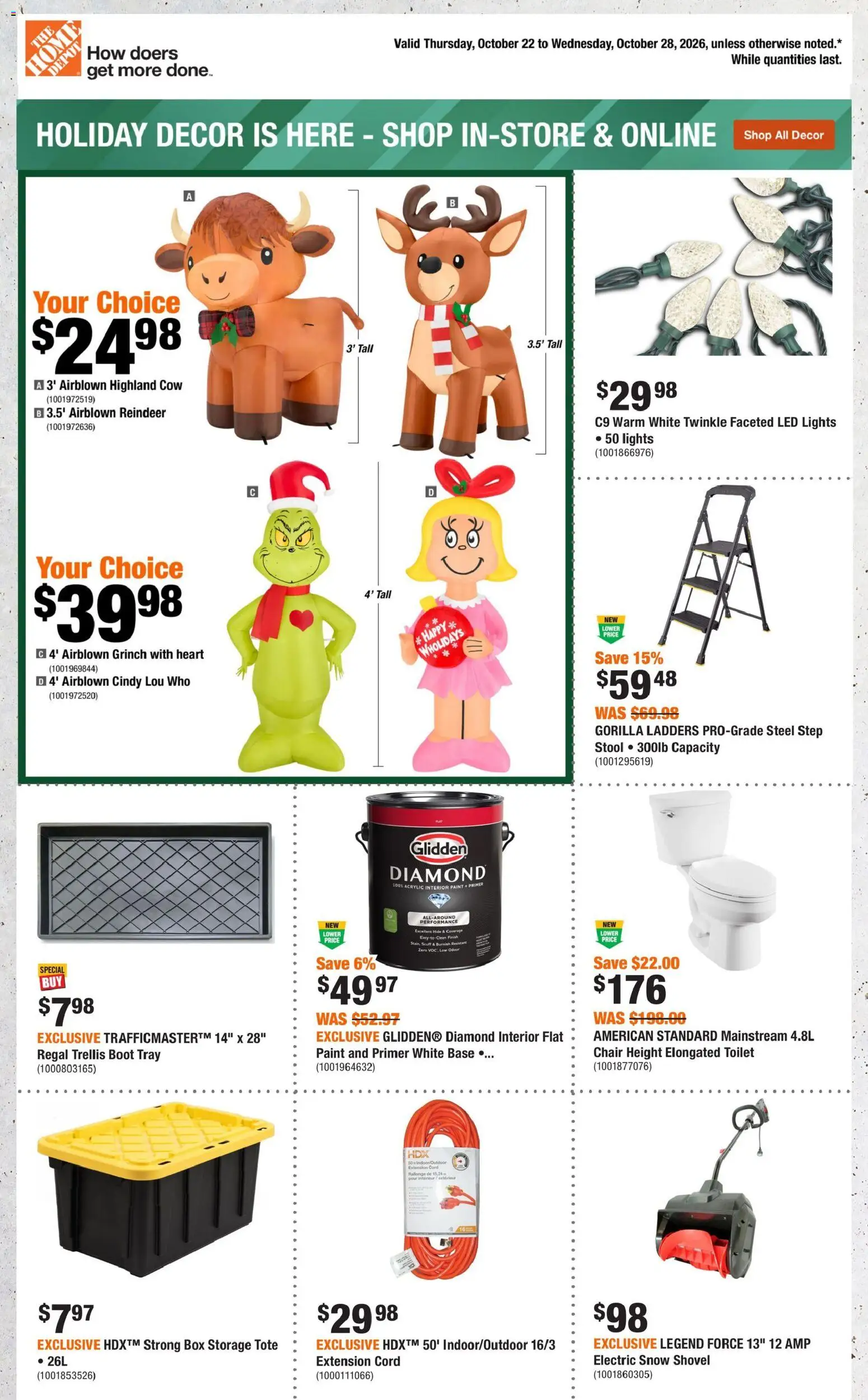 Home Depot weekly flyer / circulaire - page 1- valid from Oct 22, 2026
