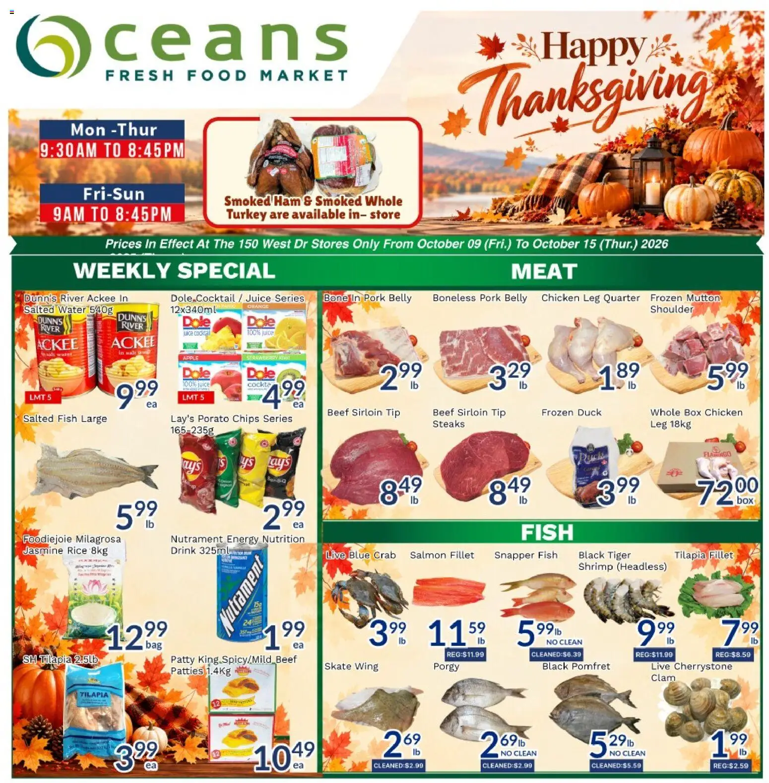 Oceans weekly flyer / circulaire - page 1- valid from Oct 9, 2026