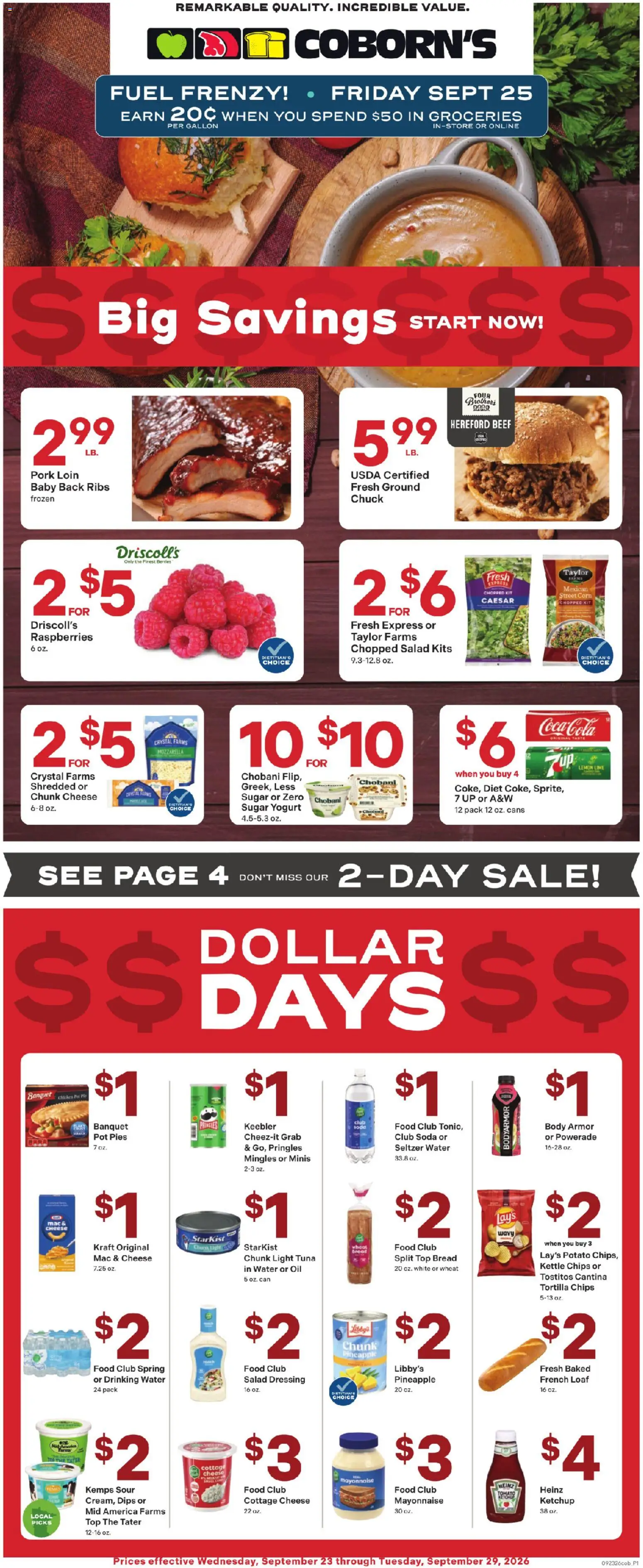 Coborn's Weekly Ad - page 1- valid from 09/23/2026
