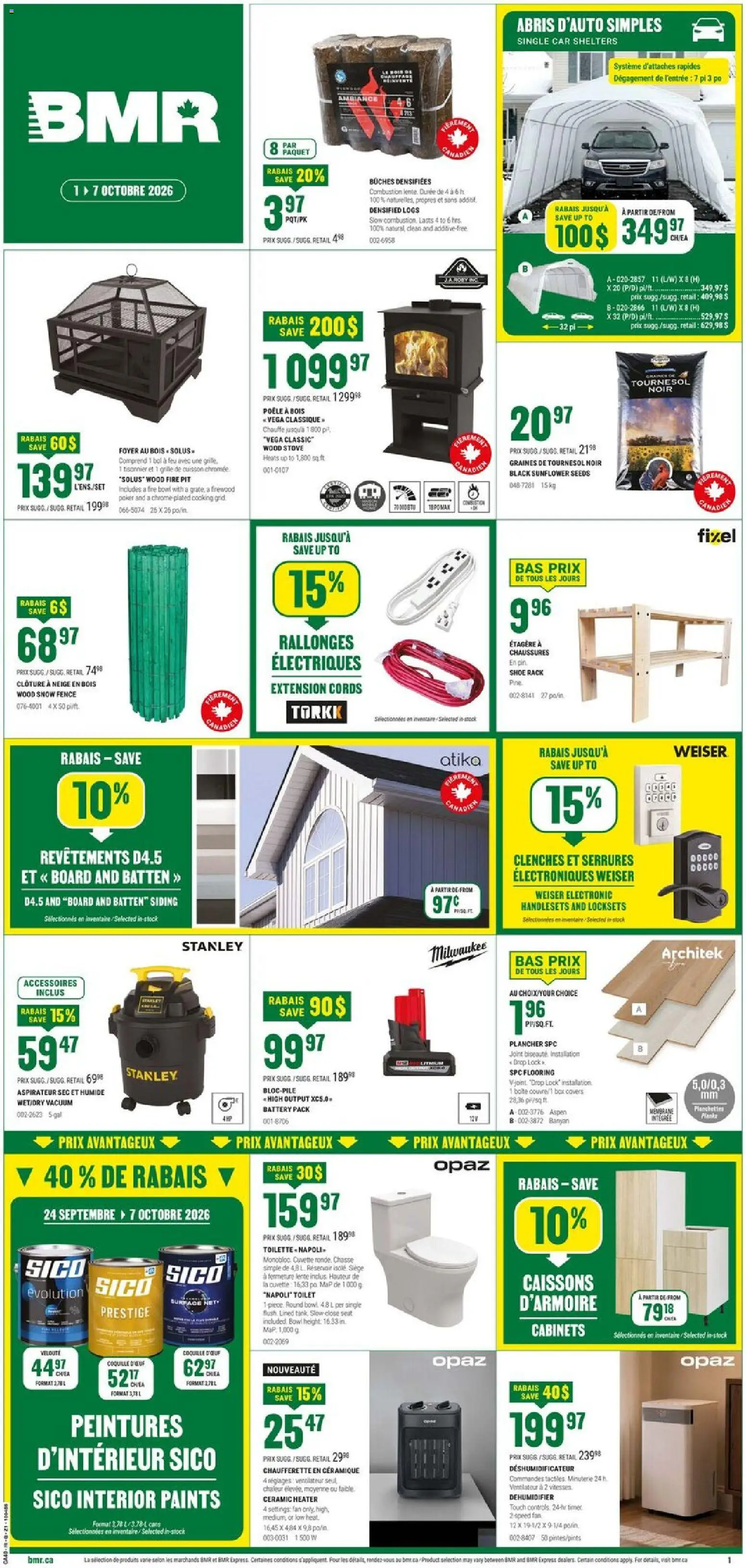 BMR weekly flyer / circulaire - page 1- valid from Oct 1, 2026