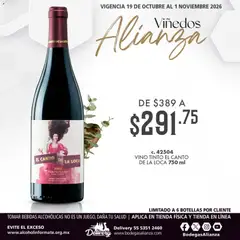 Bodegas Alianza catálogo Viñedos Alianza válido desde 19/10/2026