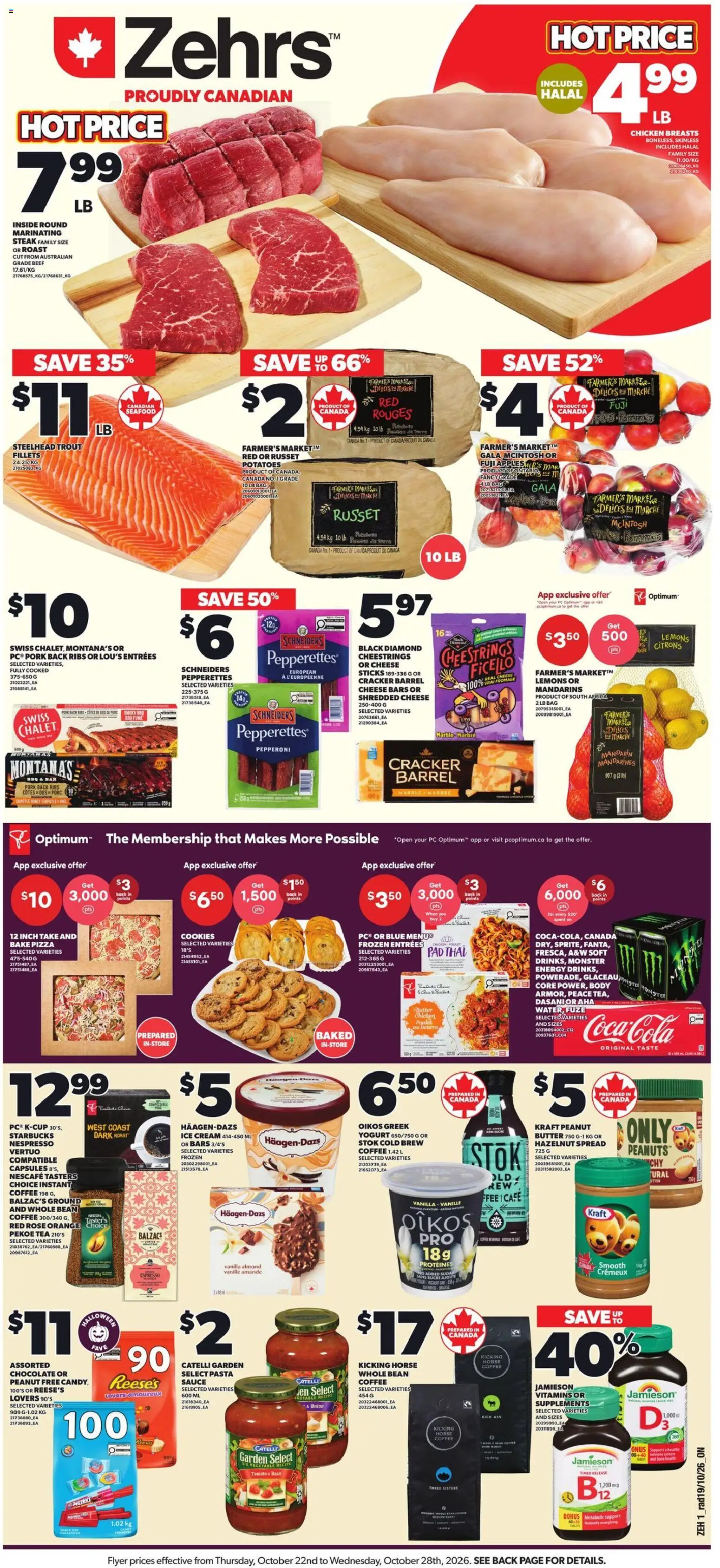 Zehrs weekly flyer / circulaire - page 1- valid from Oct 22, 2026