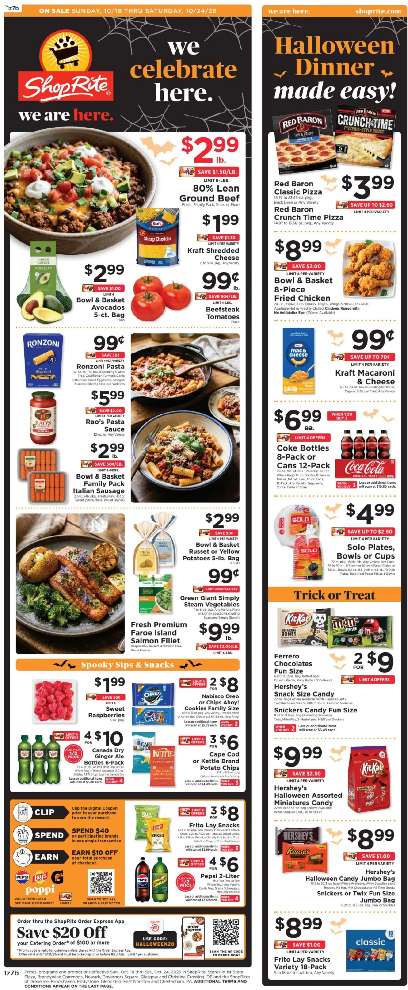 ShopRite Weekly Ad - page 1- valid from 10/18/2026