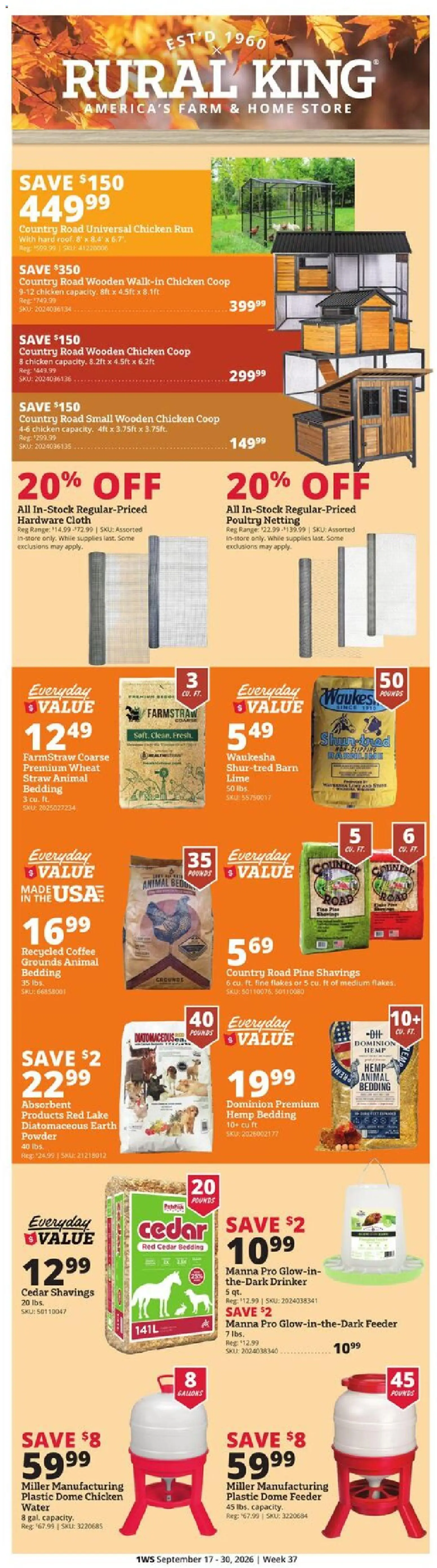 Rural King Weekly Ad - page 1- valid from 09/17/2026