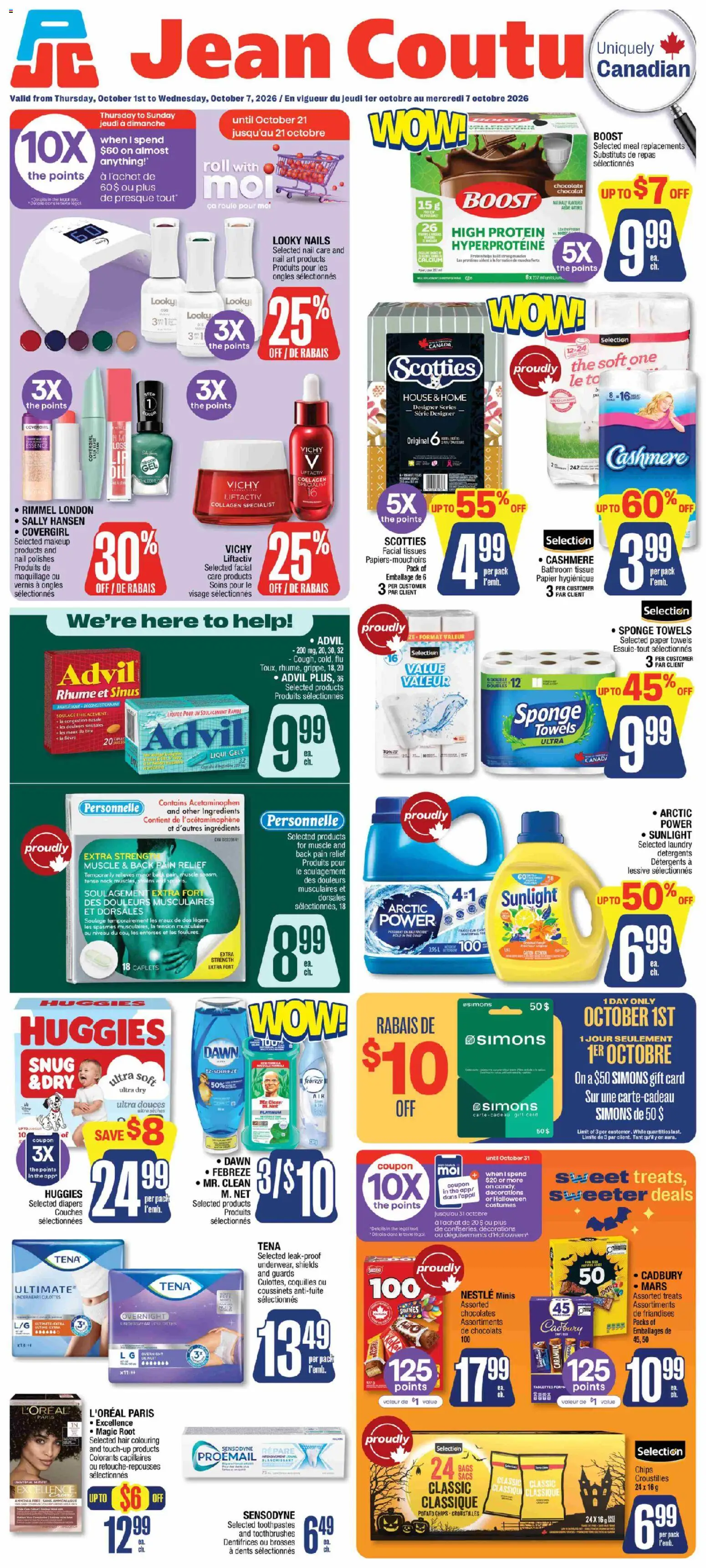 Jean Coutu weekly flyer - page 1- valid from Oct 1, 2026