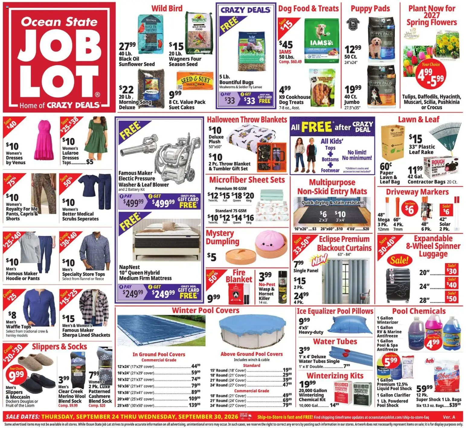 Ocean State Job Lot Weekly Ad - page 1- valid from 09/24/2026