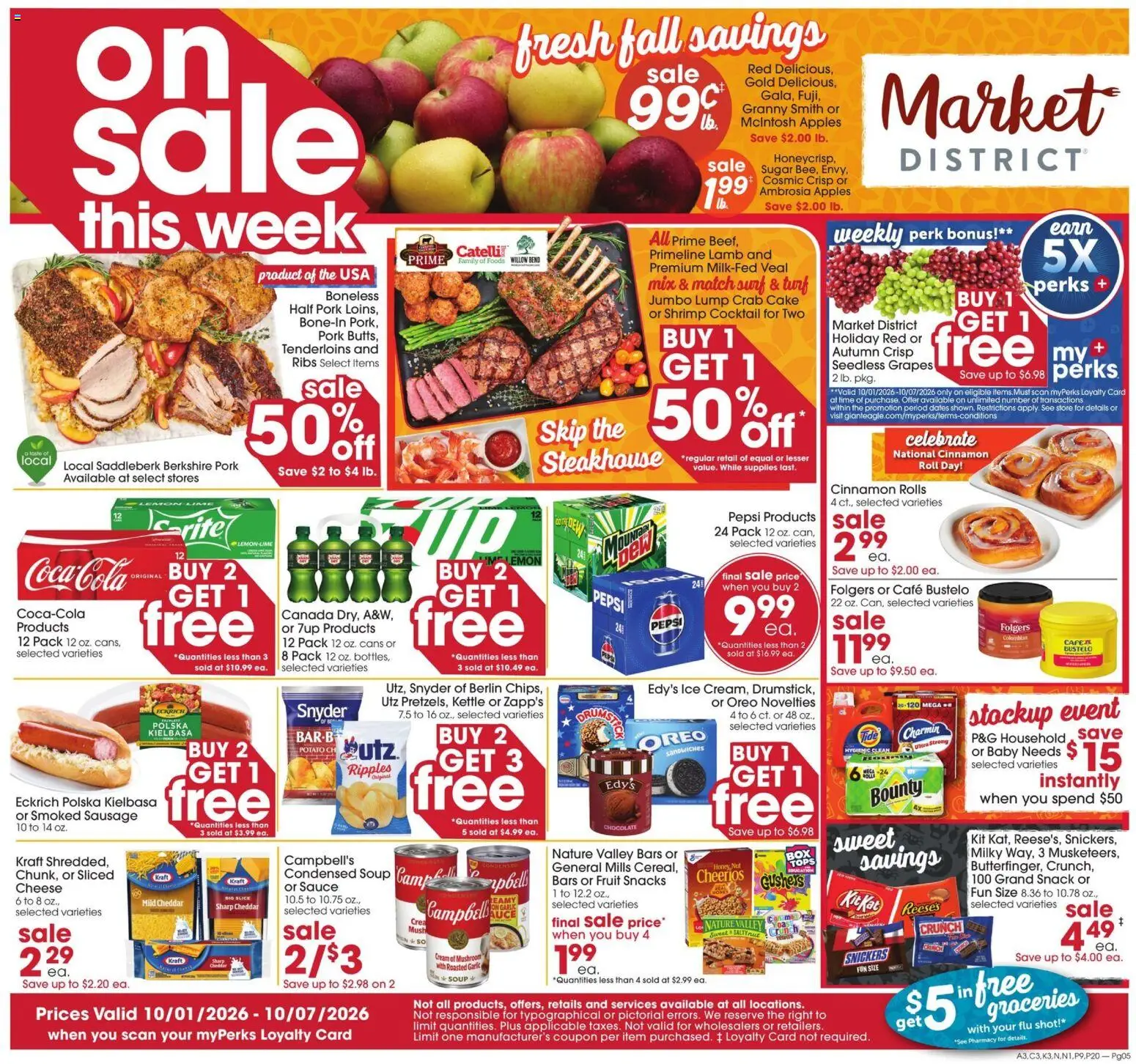 Giant Eagle Weekly Ad - page 1- valid from 10/01/2026