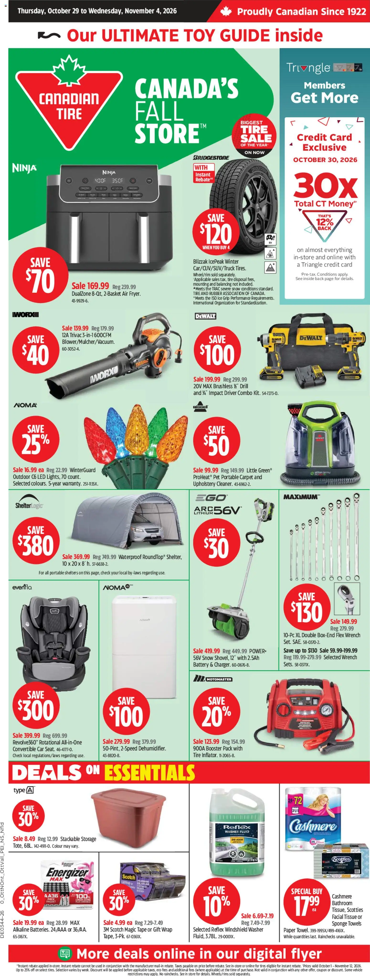 Canadian Tire weekly flyer - page 1- valid from Oct 29, 2026