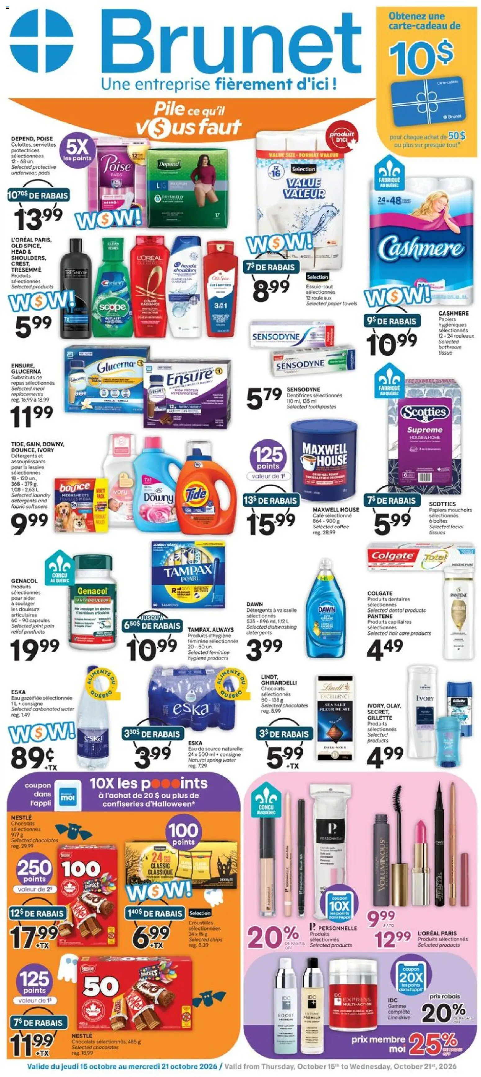 Brunet weekly flyer / circulaire - page 1- valid from Oct 15, 2026