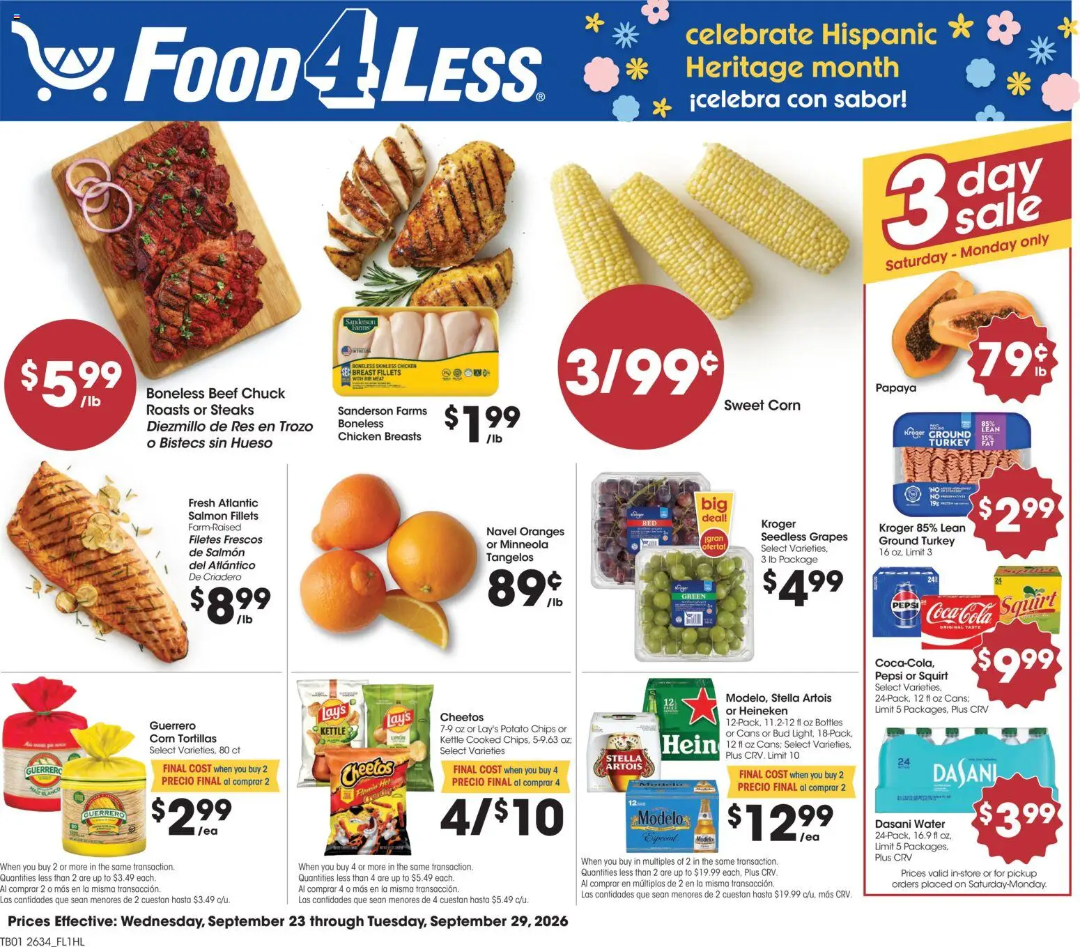 Food 4 Less Weekly Ad - page 1- valid from 09/23/2026