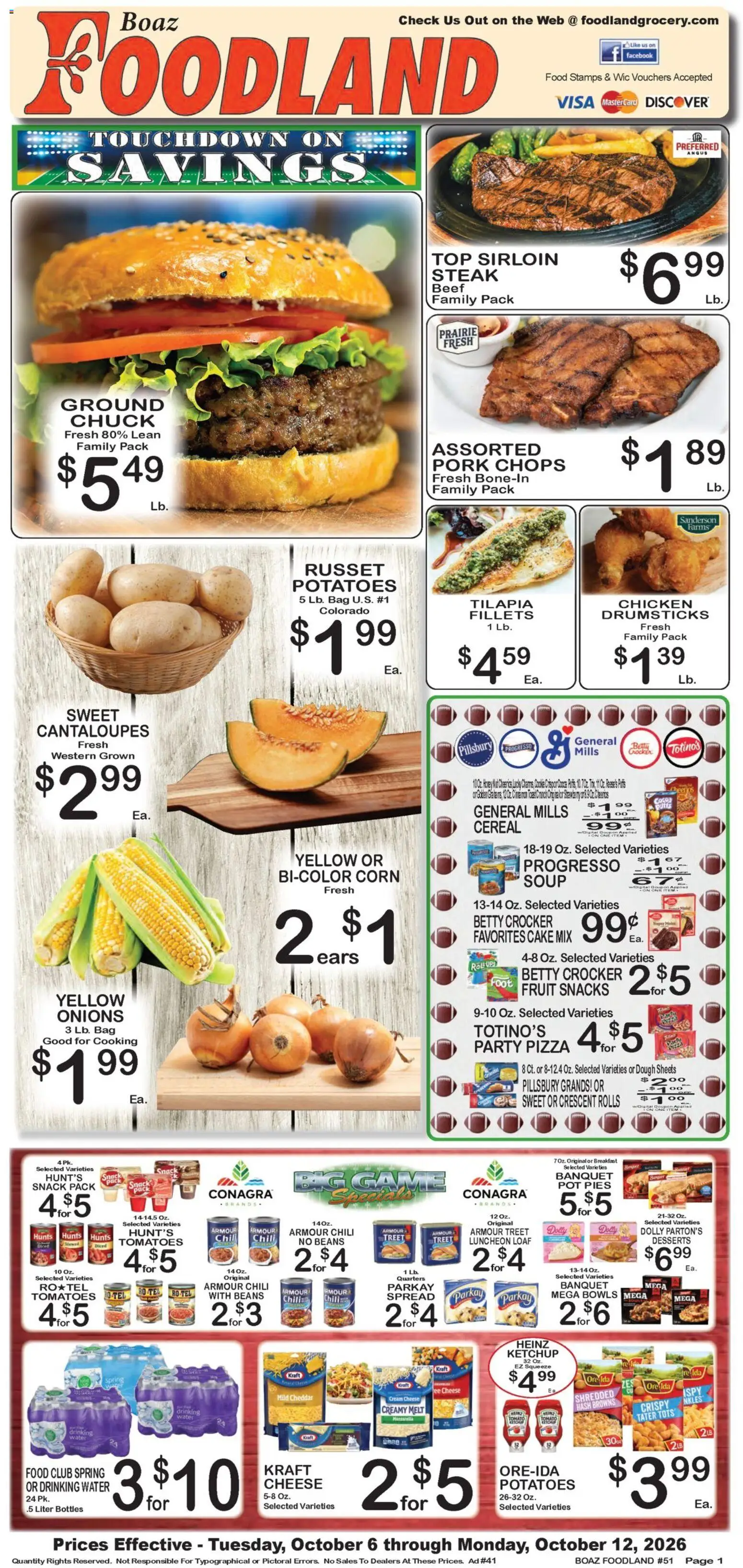 Foodland Weekly Ad - page 1- valid from 10/06/2026