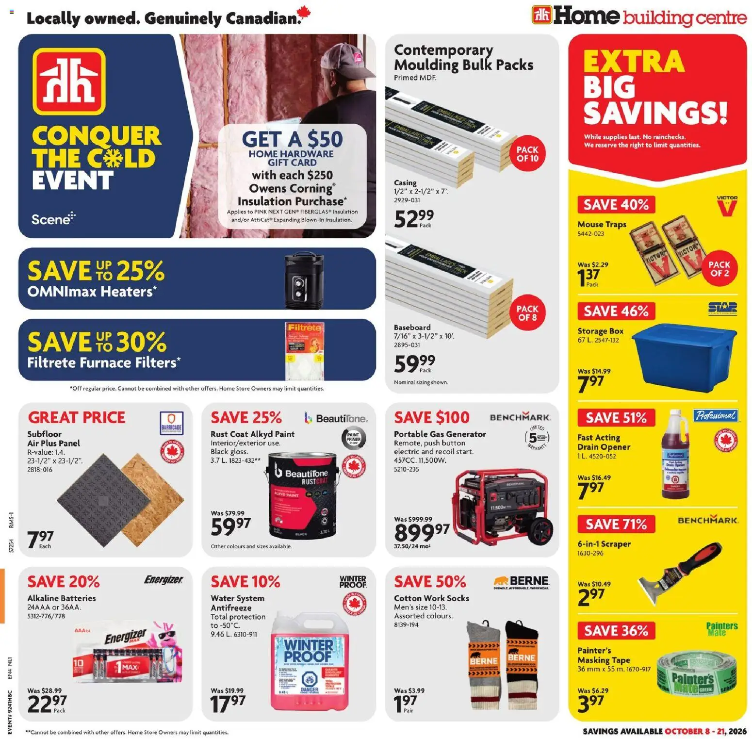 Home Hardware weekly flyer / circulaire - page 1- valid from Oct 8, 2026