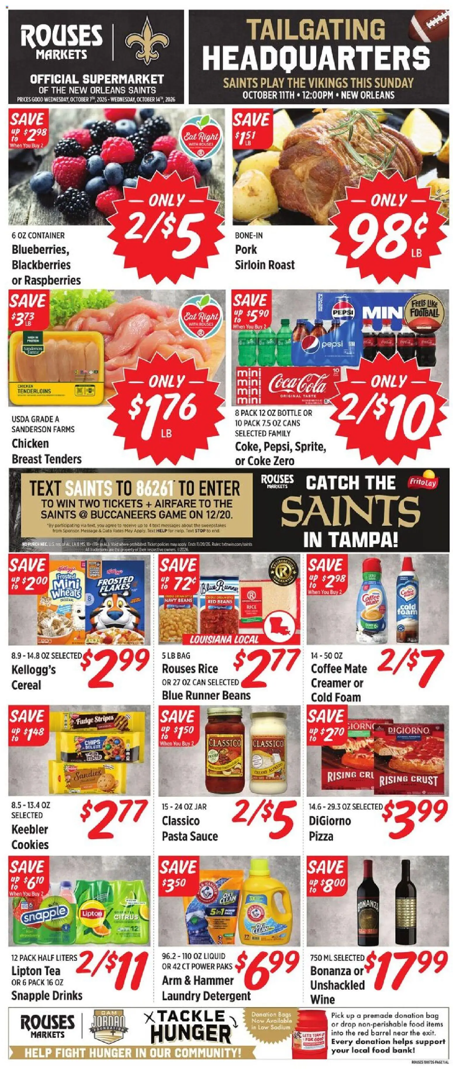 Rouses Weekly Ad - page 1- valid from 10/07/2026