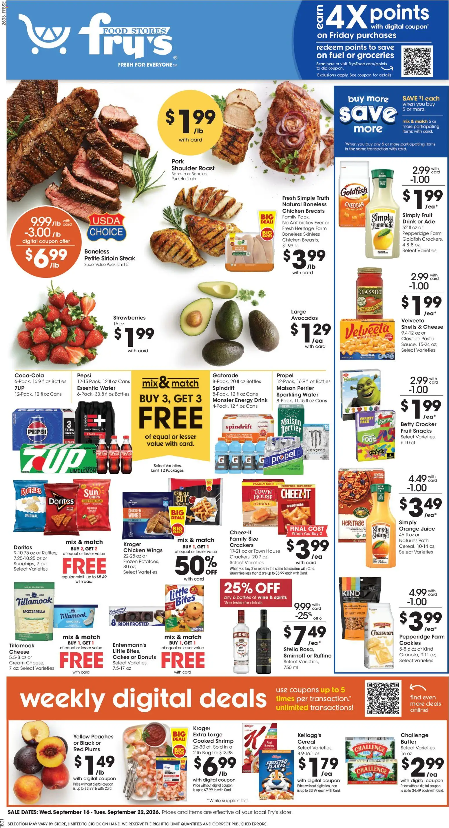 Fry's Food Weekly Ad - page 1- valid from 09/16/2026