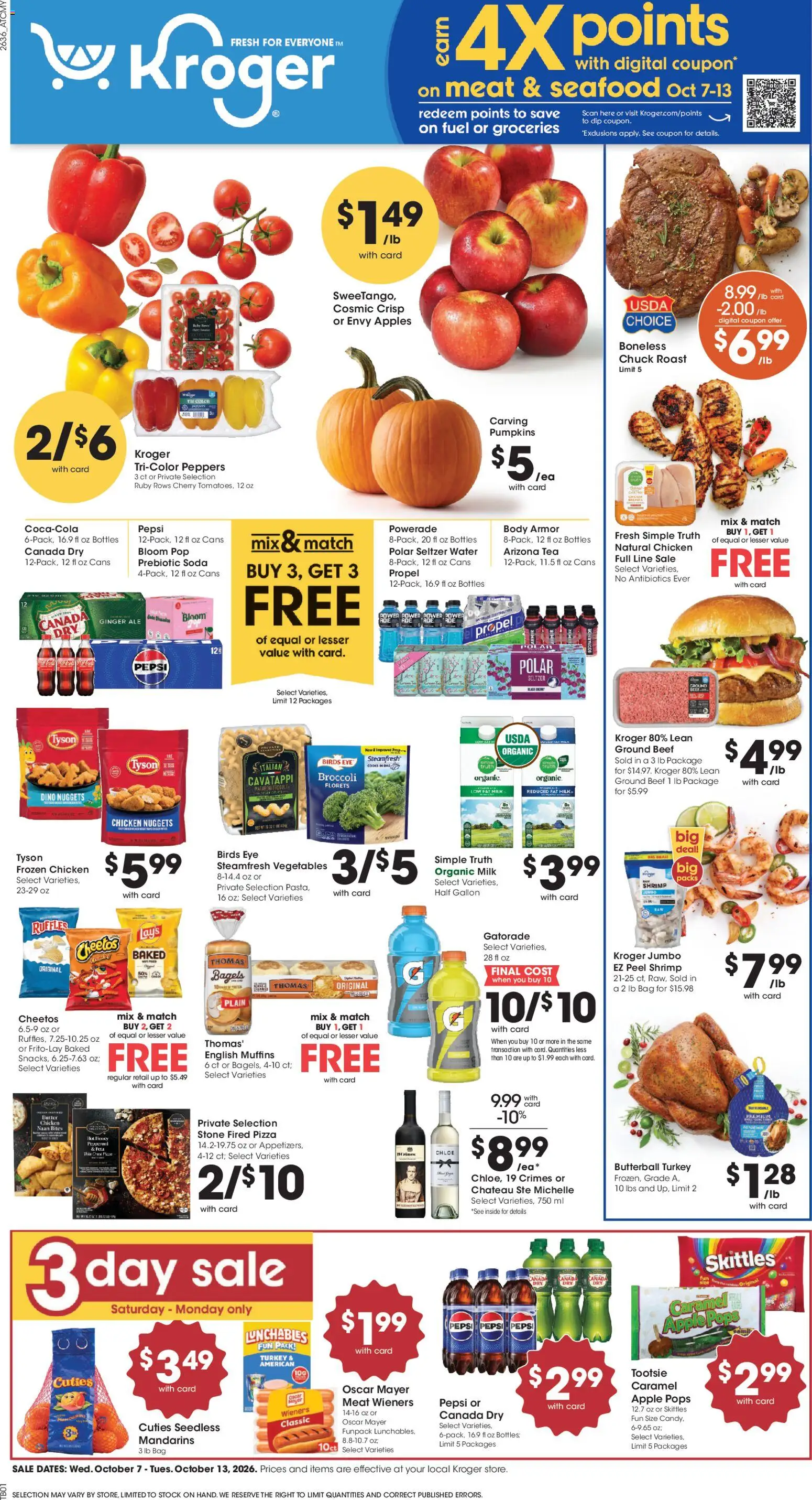 Kroger Weekly Ad - page 1- valid from 10/07/2026