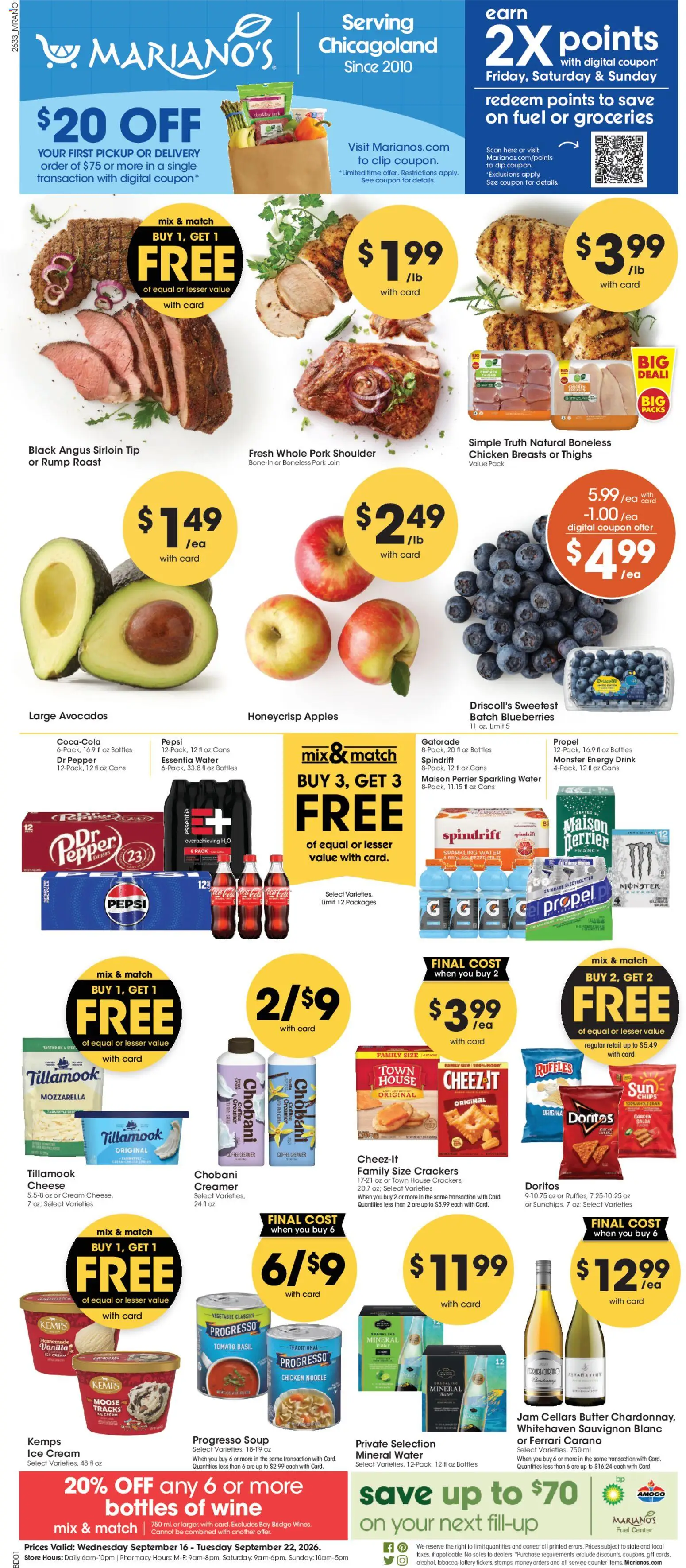 Mariano's Weekly Ad - page 1- valid from 09/16/2026