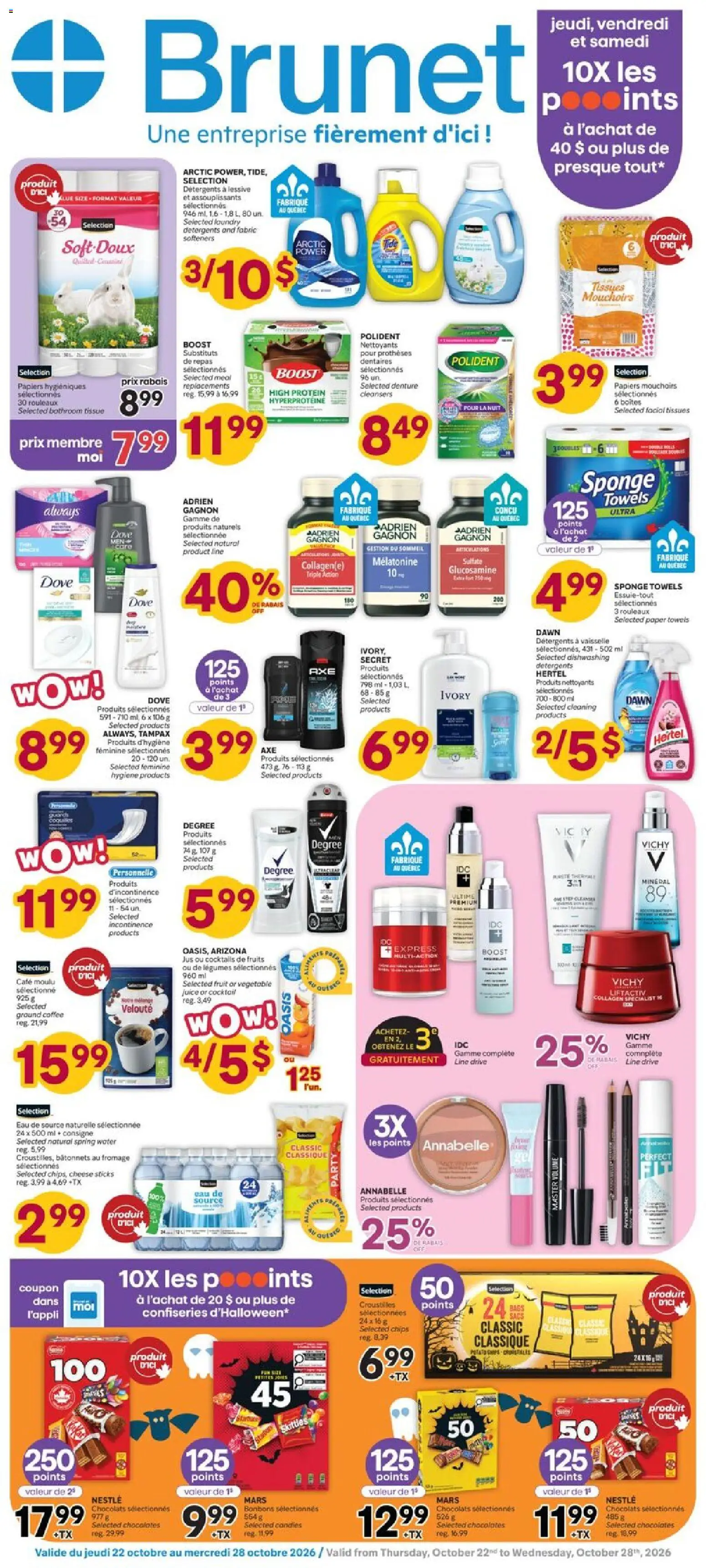 Brunet weekly flyer / circulaire - page 1- valid from Oct 22, 2026