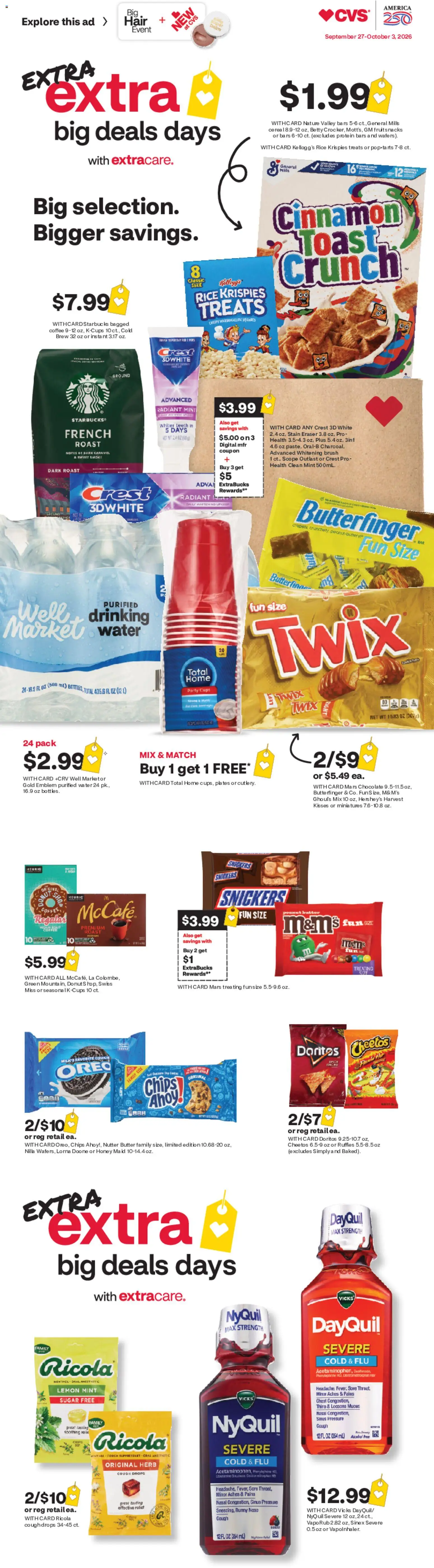 CVS Pharmacy Weekly Ad - page 1- valid from 09/27/2026