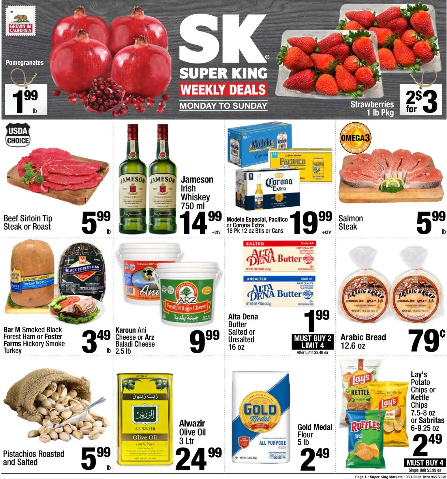 Super King Weekly Ad - page 1- valid from 09/21/2026