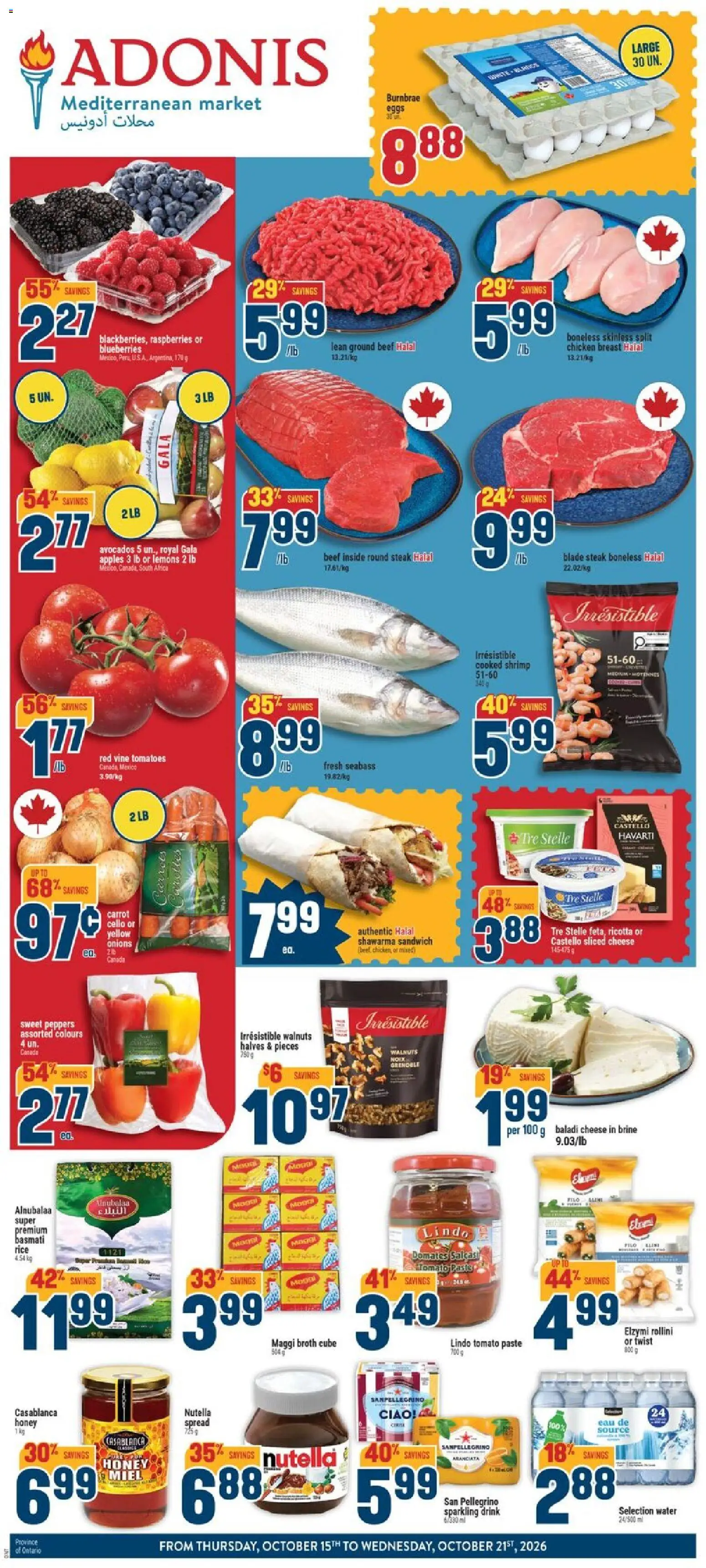 Adonis weekly flyer - page 1- valid from Oct 15, 2026