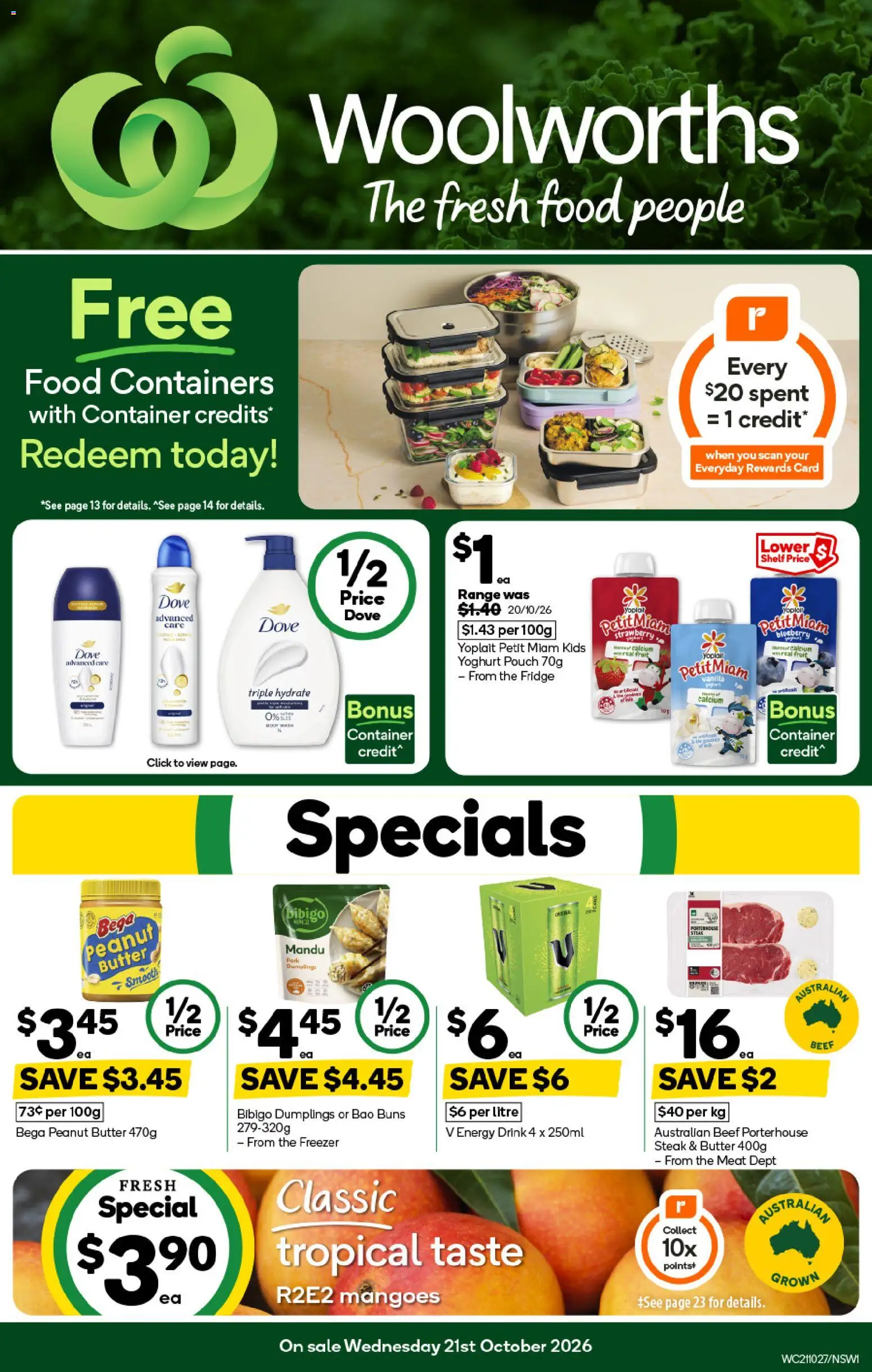Woolworths catalogue - page 1- valid from 21/10/2026
