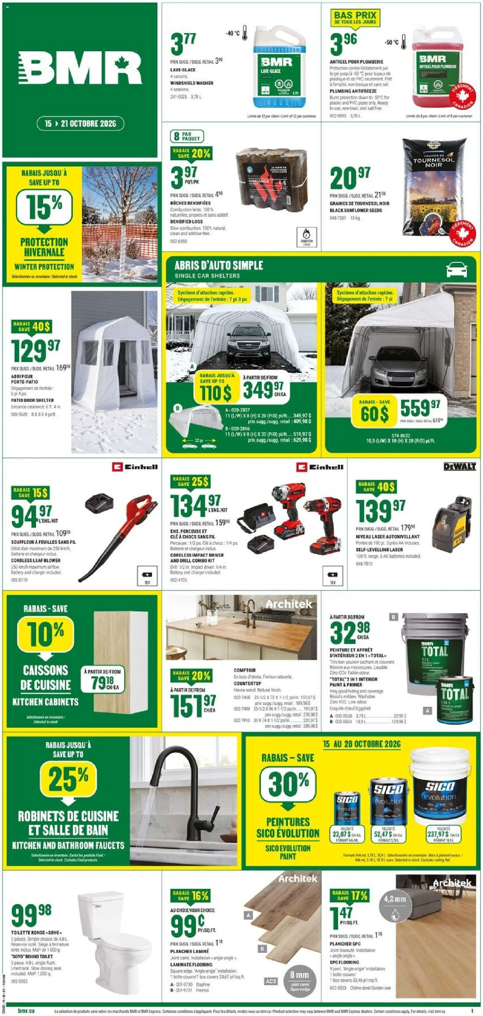 BMR weekly flyer / circulaire - page 1- valid from Oct 15, 2026