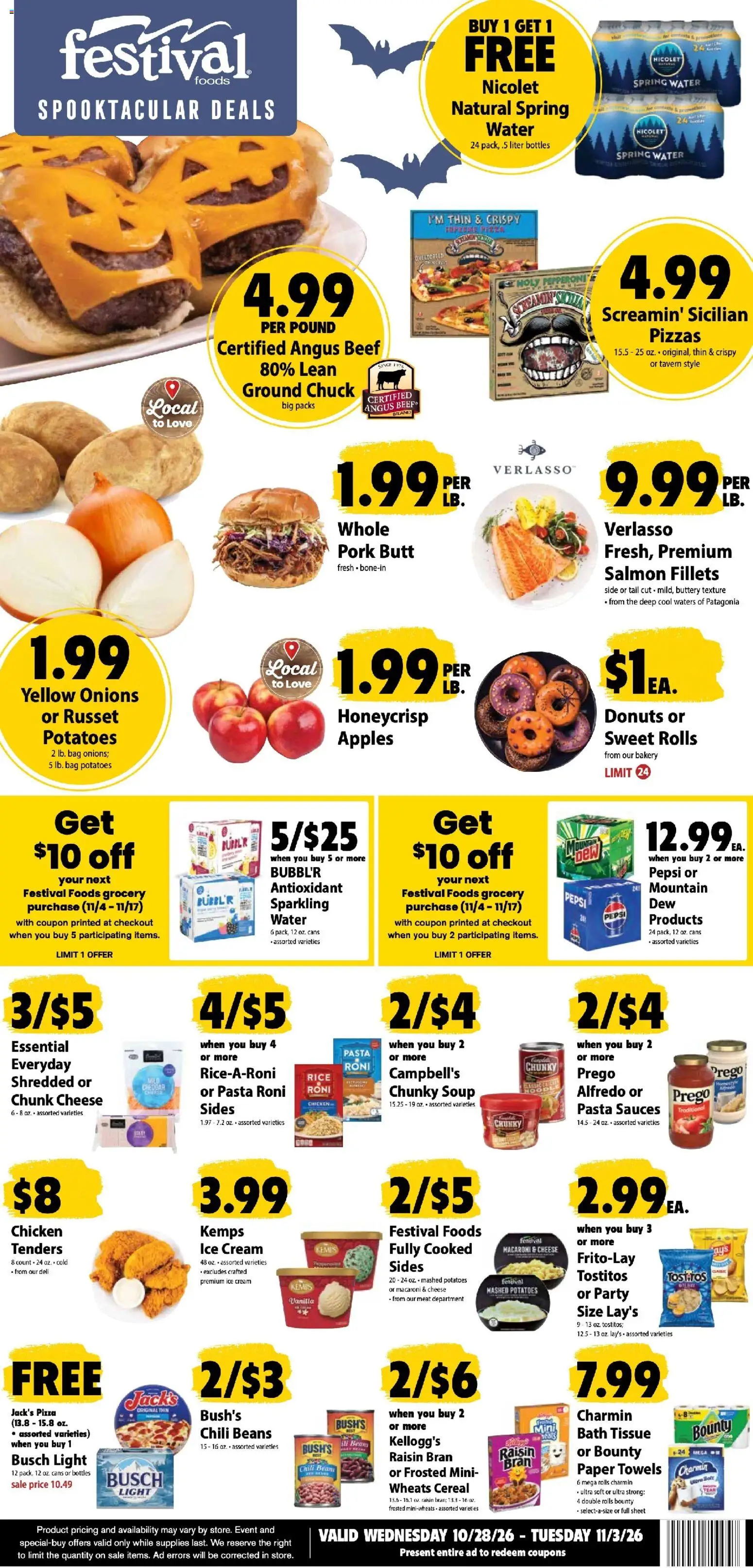 Festival Foods Weekly Ad - page 1- valid from 10/28/2026