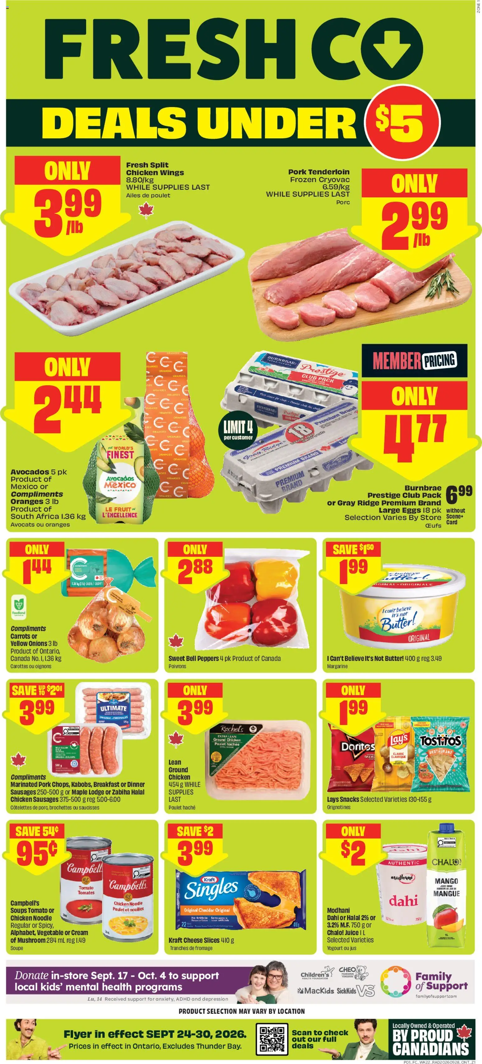 FreshCo weekly flyer / circulaire - page 1- valid from Sep 24, 2026