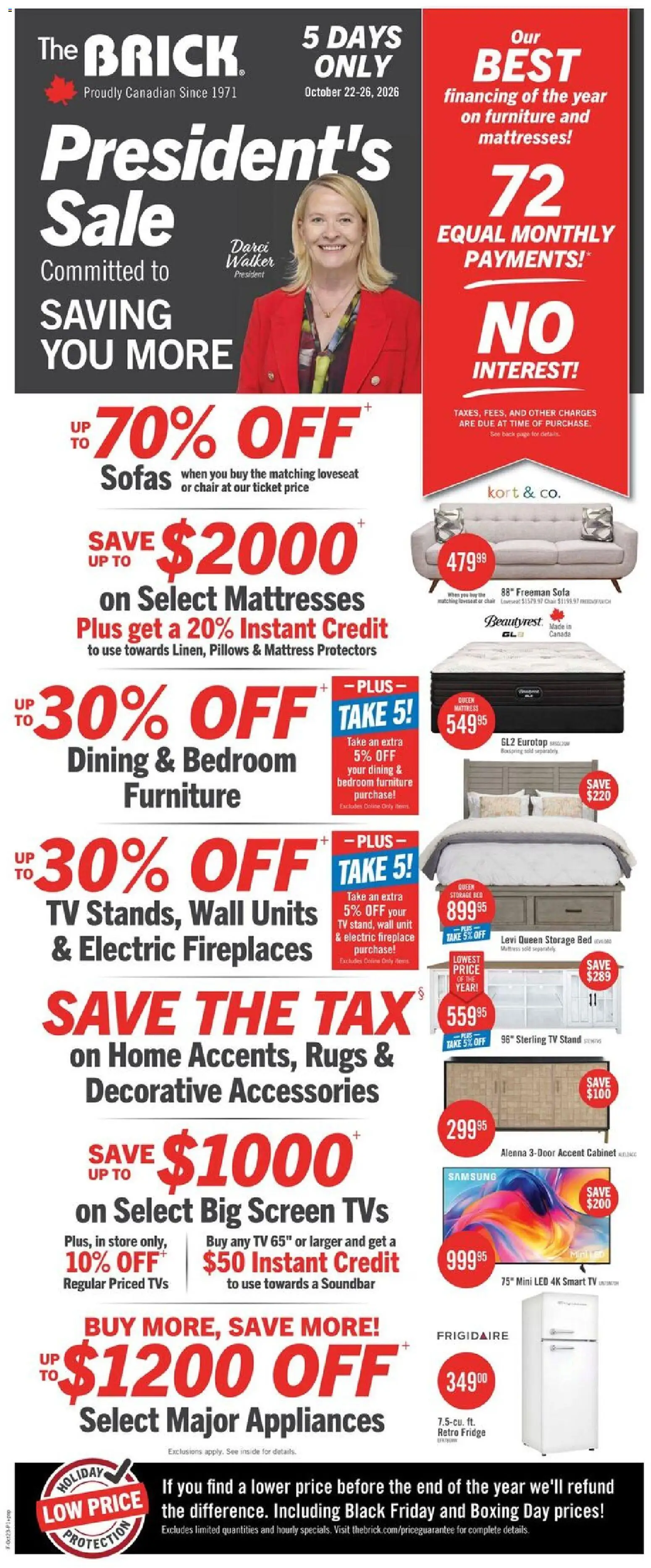 The Brick weekly flyer / circulaire - page 1- valid from Oct 22, 2026