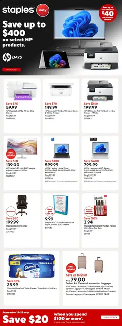 Preview Staples weekly flyer valid from Sep 18, 2026